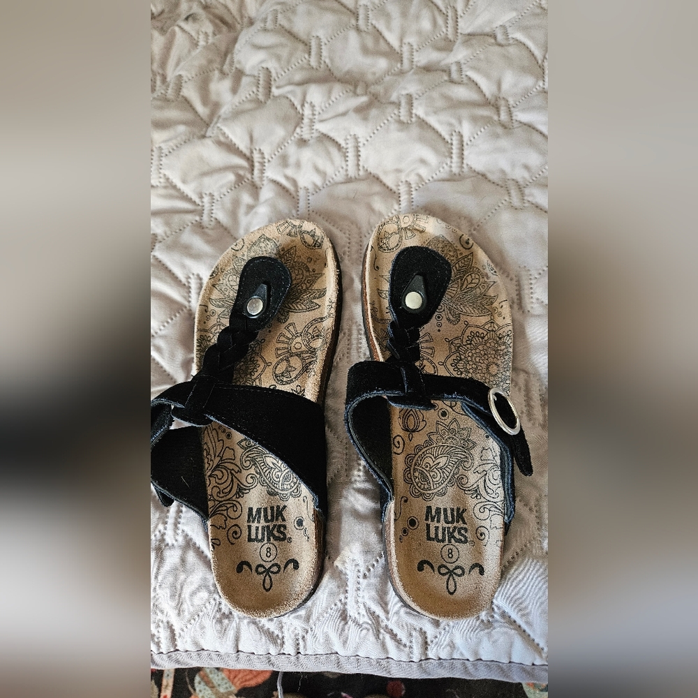 Muk Luks Black Sandals